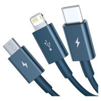 Baseus Superior 3in1 USB cable - Lightning / USB Type C / micro USB 3.5 A 1.5 m blue (CAMLTYS-03)