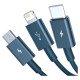 Baseus Superior 3in1 USB cable - Lightning / USB Type C / micro USB 3.5 A 1.5 m blue (CAMLTYS-03)