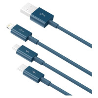 Baseus Superior 3in1 USB cable - Lightning / USB Type C / micro USB 3.5 A 1.5 m blue (CAMLTYS-03)