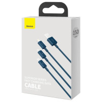 Baseus Superior 3in1 USB cable - Lightning / USB Type C / micro USB 3.5 A 1.5 m blue (CAMLTYS-03)