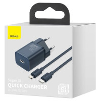 Baseus Super Si 1C fast charger USB Type C 20W Power Delivery + USB Type C - Lightning cable 1m blue (TZCCSUP-B03)