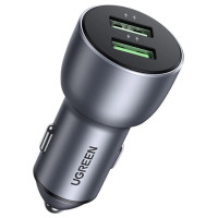 Ugreen fast car charger 2x USB 36W Quick Charge SCP FCP AFC gray (CD213 10144)