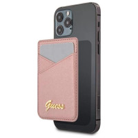 Guess Wallet Card Slot GUWMSSASLPI MagSafe Saffiano pink/pink