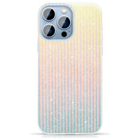 Kingxbar Travel Series luxurious elegant case for iPhone 13 Pro blue-orange (Clouds)