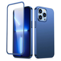 Joyroom 360 Full Case front and back cover for iPhone 13 Pro + tempered glass screen protector blue (JR-BP935 blue)