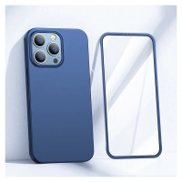 Joyroom 360 Full Case front and back cover for iPhone 13 Pro + tempered glass screen protector blue (JR-BP935 blue)