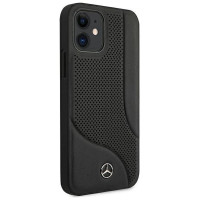 Mercedes MEHCP12SCDOBK iPhone 12 mini 5,4" czarny/black hardcase Leather Perforated Area