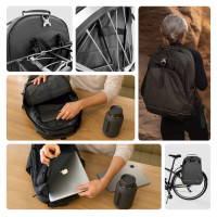 Wozinsky bike pannier bag, bike backpack with frame, 2in1, 40l, black (WBB33BK)