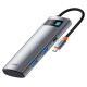 Baseus Metal Gleam Series multifunctional USB HUB 7in1 Type C HDMI TF PD card reader gray (WKWG020113)