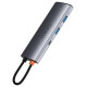 Baseus Metal Gleam Series multifunctional USB HUB 7in1 Type C HDMI TF PD card reader gray (WKWG020113)
