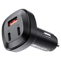 Acefast car charger 66W 2x USB Type C / USB, PPS, Power Delivery, Quick Charge 4.0, AFC, FCP, SCP black (B3 black)