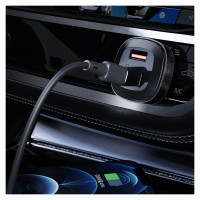 Acefast car charger 66W 2x USB Type C / USB, PPS, Power Delivery, Quick Charge 4.0, AFC, FCP, SCP black (B3 black)