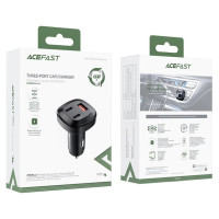 Acefast car charger 66W 2x USB Type C / USB, PPS, Power Delivery, Quick Charge 4.0, AFC, FCP, SCP black (B3 black)