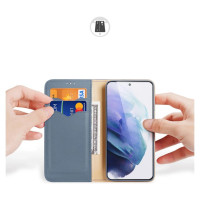 Dux Ducis Hivo Leather Flip Cover Genuine Leather Wallet For Cards And Documents Samsung Galaxy S22 + (S22 Plus) Blue