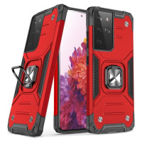 Wozinsky Ring Armor tough hybrid case cover + magnetic holder for Samsung Galaxy S22 Ultra red