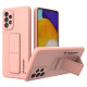 Wozinsky Kickstand Case Silicone Stand Cover for Samsung Galaxy A73 Pink