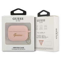 Guess GUAPLSCHSP AirPods Pro cover pink/pink Silicone Charm Heart Collection