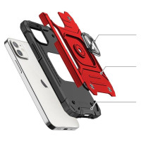 Wozinsky Ring Armor case for iPhone 14 Plus armored cover magnetic holder ring red