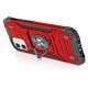 Wozinsky Ring Armor case for iPhone 14 Plus armored cover magnetic holder ring red