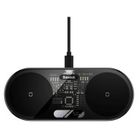 Baseus Digital LED Display dual wireless charger with digital display 20W black (WXSX010101)