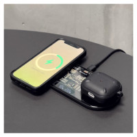 Baseus Digital LED Display dual wireless charger with digital display 20W black (WXSX010101)