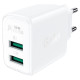 Acefast charger 2x USB 18W QC 3.0, AFC, FCP white (A33 white)