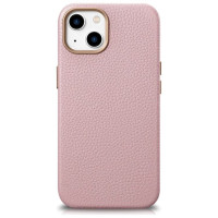 Icarer Litchi Premium Leather Case iPhone 14 Plus Magnetic Leather Case with MagSafe Pink (WMI14220711-PK)