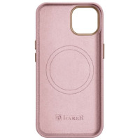 Icarer Litchi Premium Leather Case iPhone 14 Plus Magnetic Leather Case with MagSafe Pink (WMI14220711-PK)