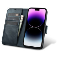 Icarer Oil Wax Wallet Case 2in1 Cover iPhone 14 Pro Max Leather Flip Cover Anti-RFID blue (WMI14220724-BU)