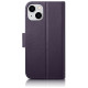 Icarer Wallet Case 2in1 Case iPhone 14 Leather Flip Cover Anti-RFID Dark Purple (WMI14220725-DP)