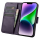 Icarer Wallet Case 2in1 Case iPhone 14 Leather Flip Cover Anti-RFID Dark Purple (WMI14220725-DP)