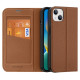 Dux Ducis Skin X2 case for iPhone 14 Plus case with magnetic flap brown