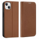 Dux Ducis Skin X2 case for iPhone 14 Plus case with magnetic flap brown