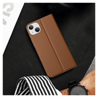 Dux Ducis Skin X2 case for iPhone 14 Plus case with magnetic flap brown