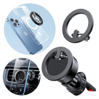 Joyroom kit multifunctional magnetic car holder ring phone support black (JR-ZS294)