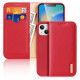 Dux Ducis Hivo Leather Flip Cover Genuine Leather Wallet for Cards and Documents iPhone 14 Plus Red