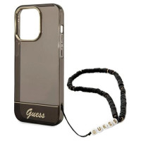 Guess GUHCP14LHGCOHK iPhone 14 Pro 6,1" czarny/black hardcase Translucent Pearl Strap