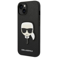 Karl Lagerfeld KLHCP14MSAPKHK iPhone 14 Plus 6,7" czarny/black hardcase Saffiano Karl`s Head Patch