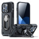 Joyroom Dual Hinge case for iPhone 14 Pro armored case with a stand and a ring holder black