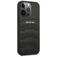 Mercedes AMG AMHCP14LGSEBK iPhone 14 Pro 6.1 "black / black hardcase Leather Debossed Lines