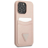 Guess GUHCP13LPSATPP iPhone 13 Pro / 13 6.1 "pink / pink hardcase SaffianoTriangle Logo Cardslot
