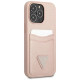 Guess GUHCP13LPSATPP iPhone 13 Pro / 13 6.1 "pink / pink hardcase SaffianoTriangle Logo Cardslot