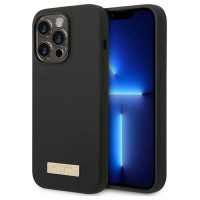 Guess GUHMP14XSBPLK iPhone 14 Pro Max 6.7" black/black hard case Silicone Logo Plate MagSafe