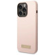 Guess GUHMP14XSBPLP iPhone 14 Pro Max 6.7" pink/pink hard case Silicone Logo Plate MagSafe