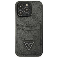 Guess GUHCP13LP4TPK iPhone 13 Pro / 13 6.1" black/black hardcase 4G Triangle Logo Cardslot