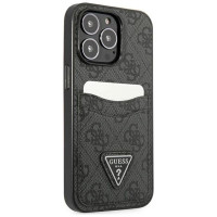 Guess GUHCP13LP4TPK iPhone 13 Pro / 13 6.1" black/black hardcase 4G Triangle Logo Cardslot