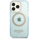 Guess Gold Outline Translucent MagSafe case for iPhone 13 Pro / iPhone 13 - blue