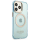 Guess Gold Outline Translucent MagSafe case for iPhone 13 Pro / iPhone 13 - blue