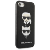 Karl Lagerfeld KLHCI8SAKICKCBK iPhone 7/8 / SE 2020 / SE 2022 black/black hardcase Saffiano Karl&Choupette Head