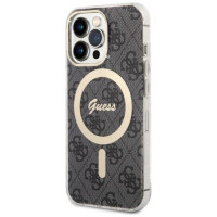 Guess Set Guess GUBPP13LH4EACSK Case+ Charger iPhone 13 Pro black/black hard case 4G Print MagSafe